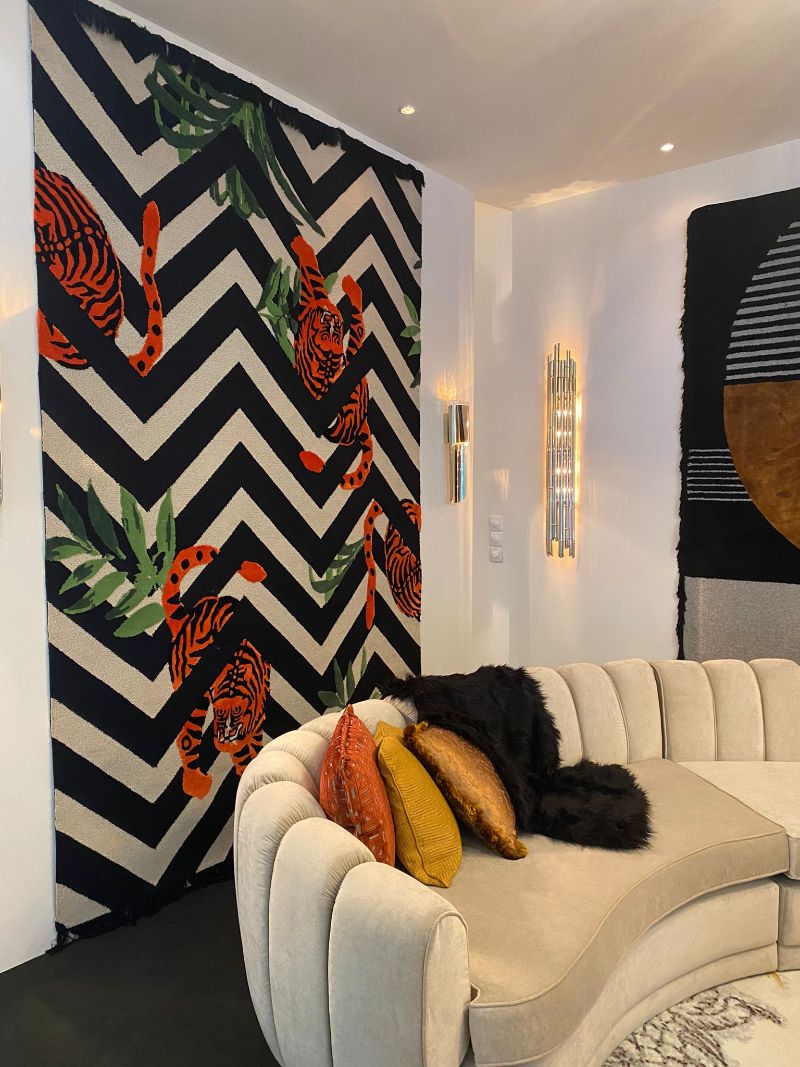 The Best of iSaloni 2022's Interior Design Trends, modern rug with a pop of color