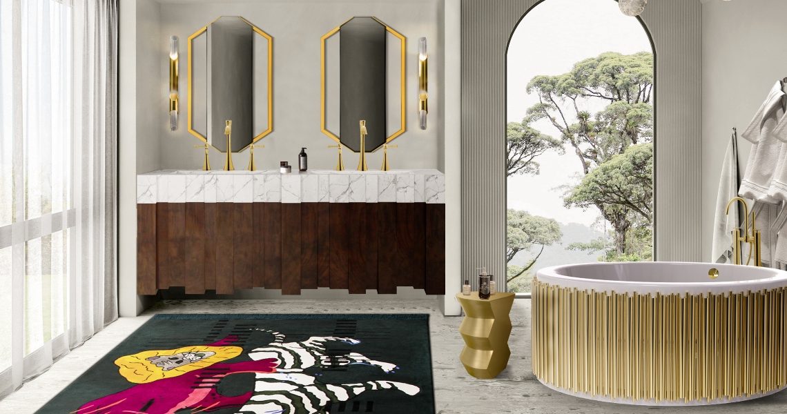 Luxurious Bathroom Decorating Ideas With Exquisite Rugs