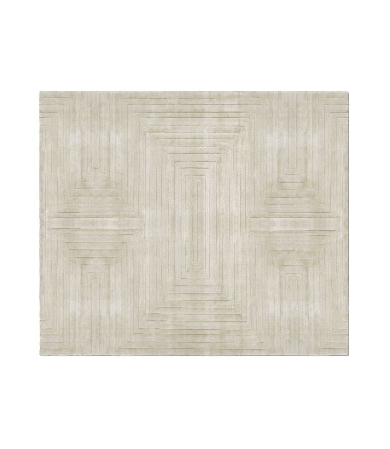 Luxurious Apartments Interior Design Ideas With Contemporary Rugs. White rug with beige hues and minimalistic design