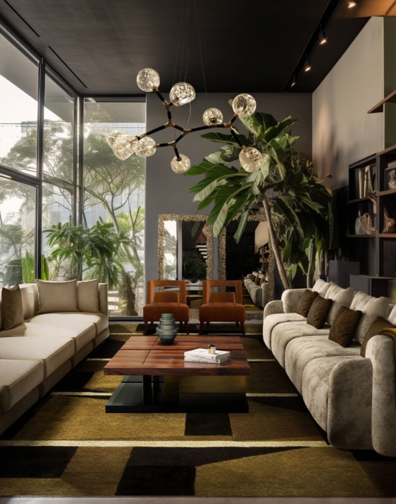 West Rug by Rug’Society, a handcrafted geometric rug with wood-brown shades and subtle patterns, made from natural wool and botanical silk for sophisticated interiors.