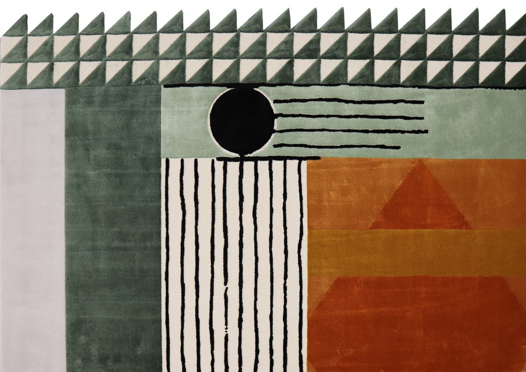 SIMBA Rug by Rug’Society, a geometric rug featuring a bold mix of patterns and textures, crafted with hand-tufted, loop, and cut techniques for modern, sophisticated interiors.