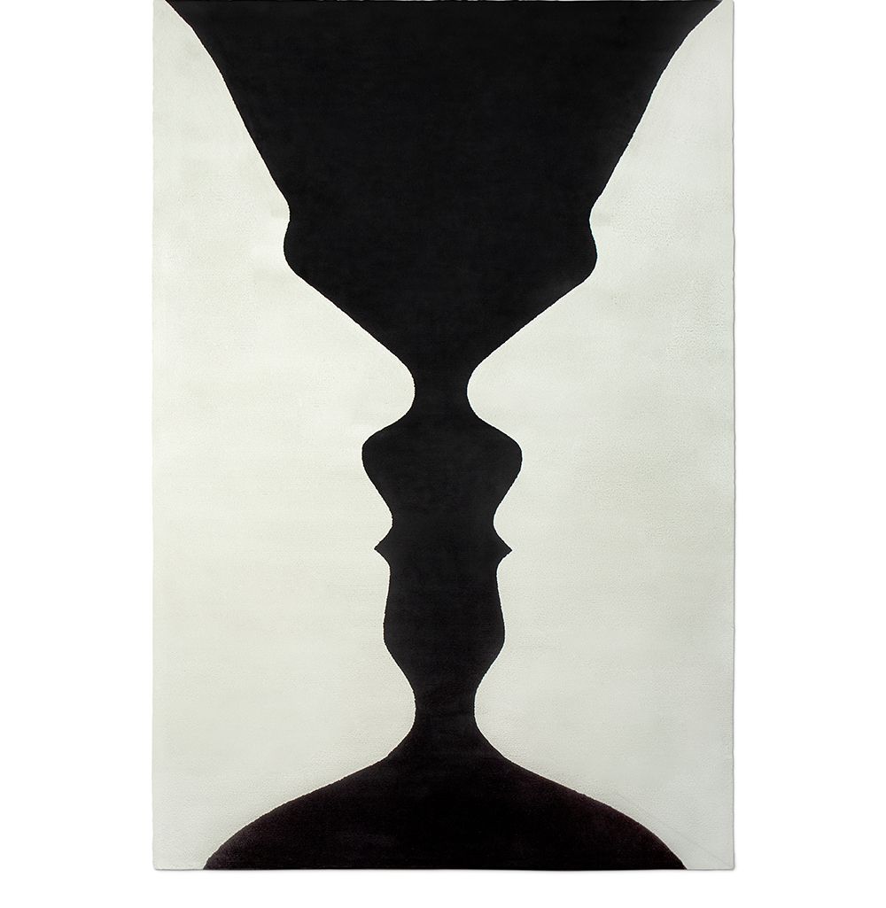 VASE RUG: black and white rug with a unique design that creates an optical illusion classic rugs