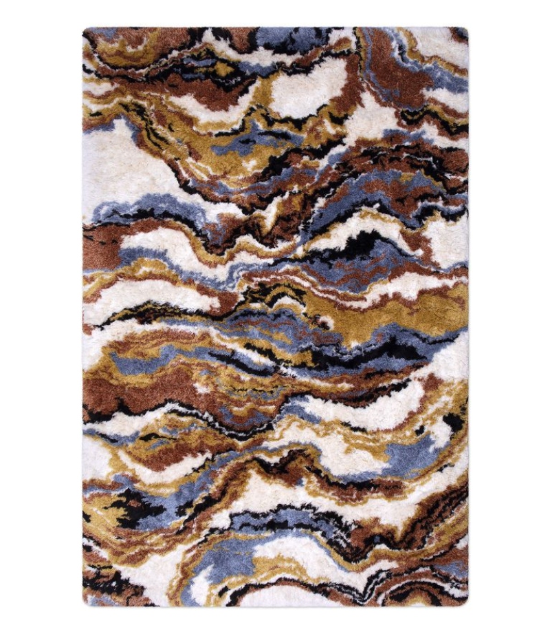 colorful area rug with abstract pattern