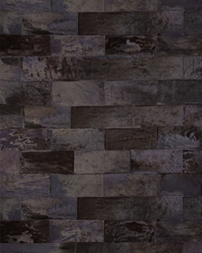 These Leather Rugs will give you the edgy feel your home needs, Modern contemporary black leather brick rug