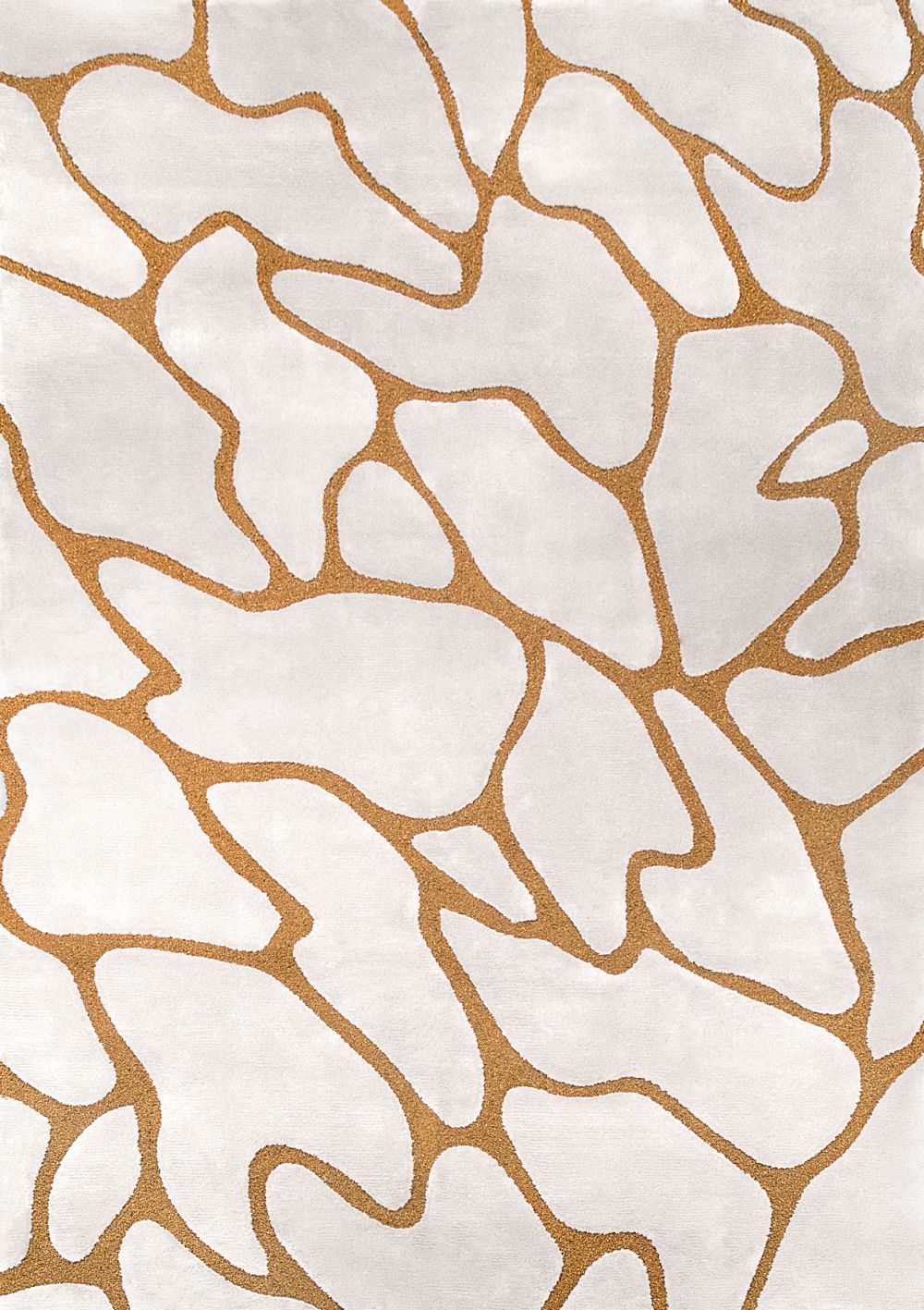 neutral area rug with abstract pattern that is inspired by cells of the body. dining room rug ideas
