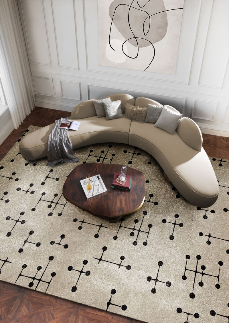 Minimalist living room with Umlaza rug