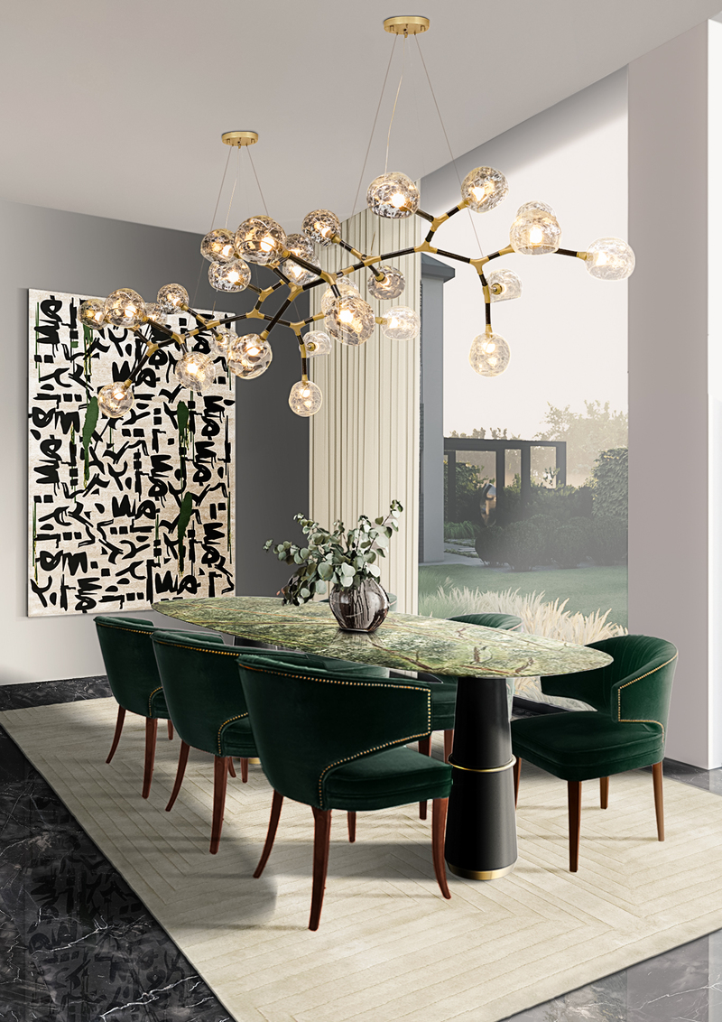 urbam rug decorates the walls of this dining room. the inkaholic rug is a street art inspired rug. 15 Top Home Decor Ideas For 2022: Classy Modern Rugs For A Timeless Look