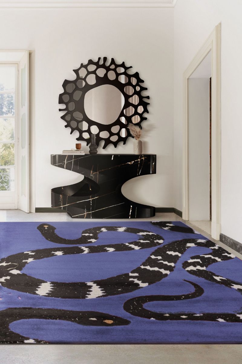 modern classic entryway with very peri rug. Rug Trends To Look Out For In 2022