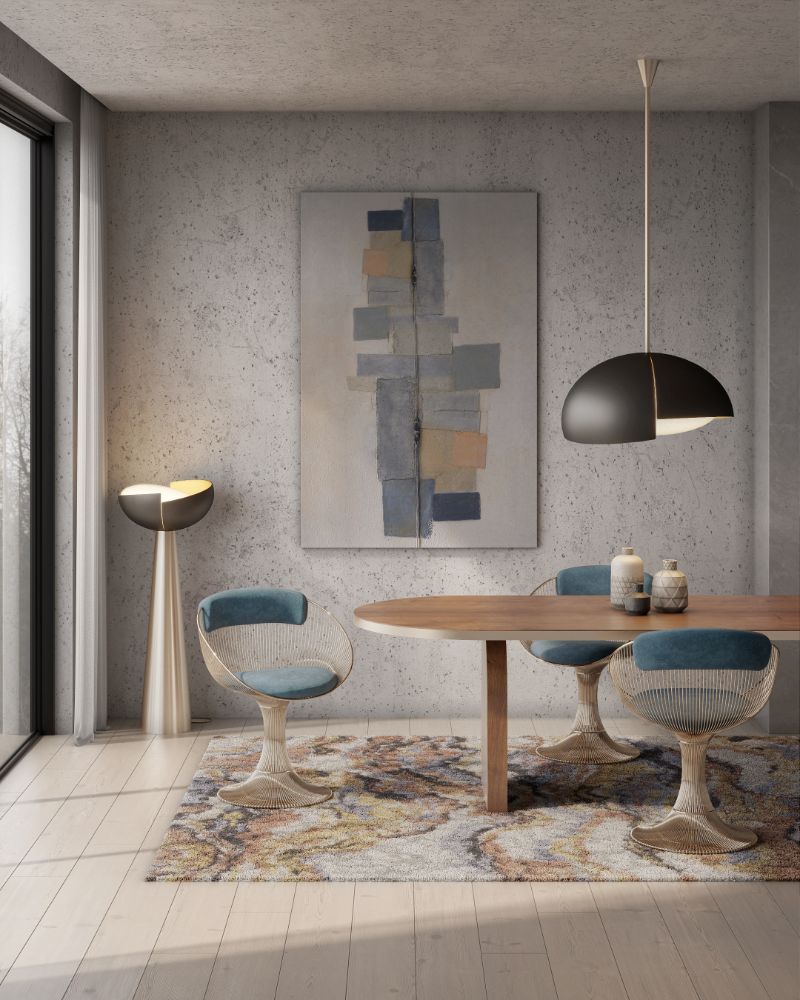 modern rugs with colorful rug for dining room.