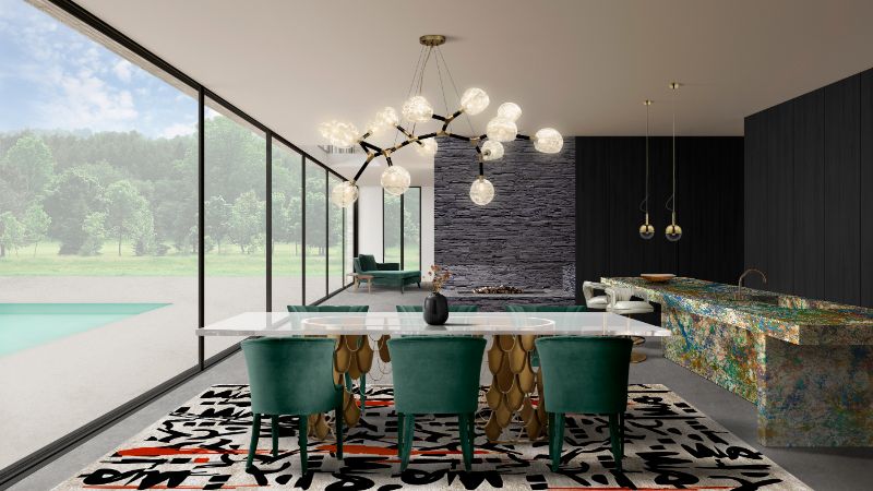 dining room rug ideas for a contemporary dining area rug inspired by the art of tattoo