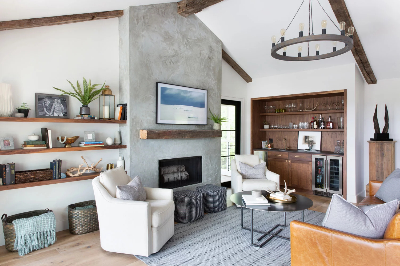 BANDD DESIGN: Rug Design Inspiration. A wide living room with a grey lounge rug.