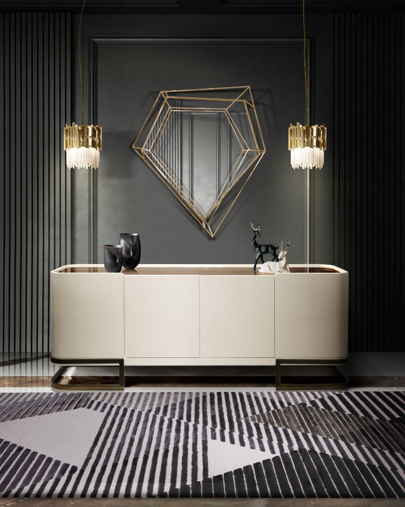 Gray is always a good option for a hallway. It is a color that brings a sense of serenity to an interior. The AIR RUG has a geometric design that gives some depth to this hall decor